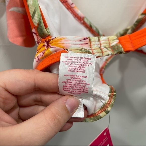 Xhilaration Ruffle Sleeve Bralette Bikini Top Large Floral - Picture 8 of 8